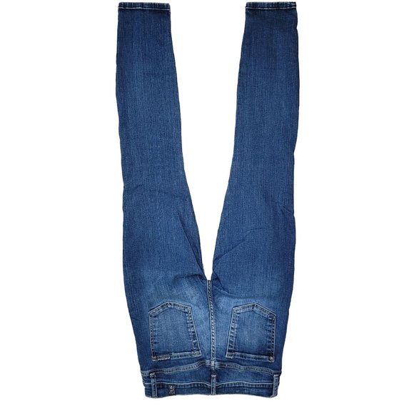 7 for all mankind the ankle skinny denim blue jeans high rise size 26 - Picture 5 of 7